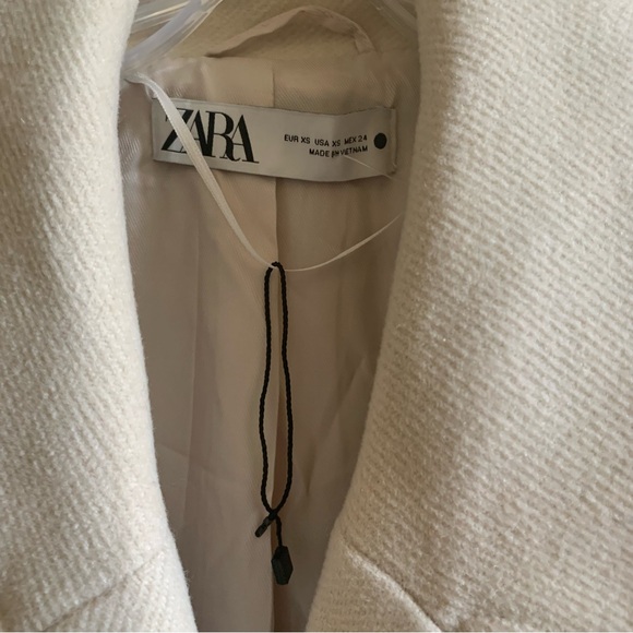 NWT Zara beautiful wool blend oversized vanilla cream jacket coat size XS - Picture 9 of 11